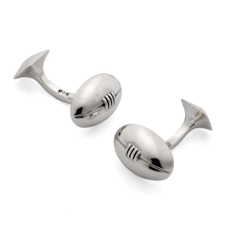 Sterling Silver Rugby Ball Cufflinks