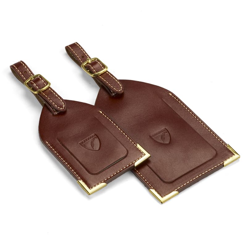 Set of 2 Luggage Tags in Smooth Cognac