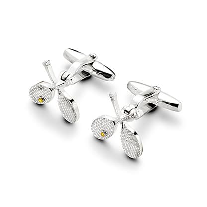 Sterling Silver Tennis Racquet Cufflinks