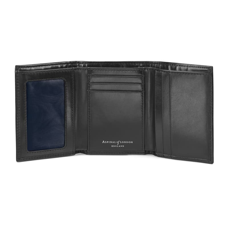 Trifold Wallet in Smooth Black