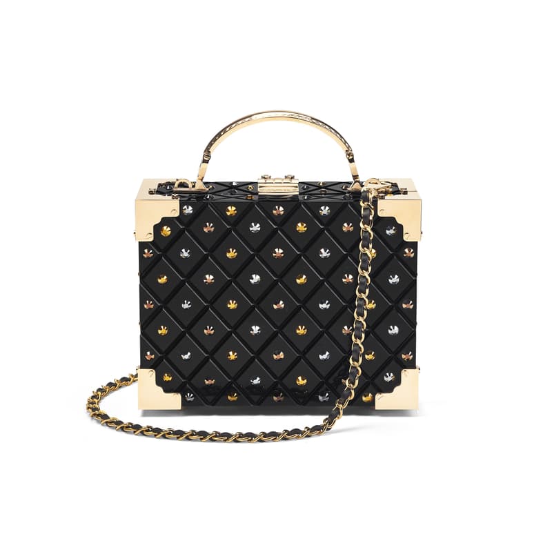 Trunk in Diamond Cut Black Acrylic with Jet Crystals