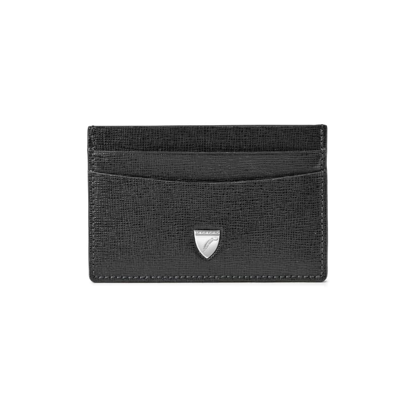 Slim Credit Card Holder in Black Saffiano