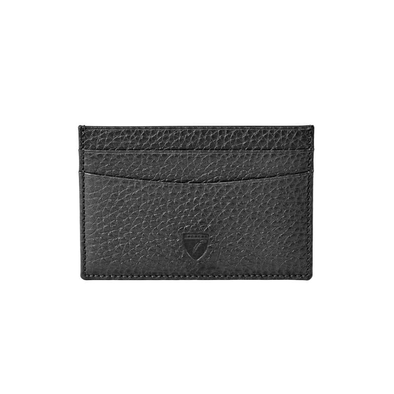 Slim Credit Card Holder in Black Pebble