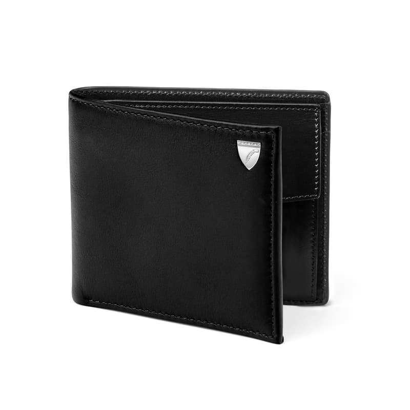 Billfold Coin Wallet in Smooth Black
