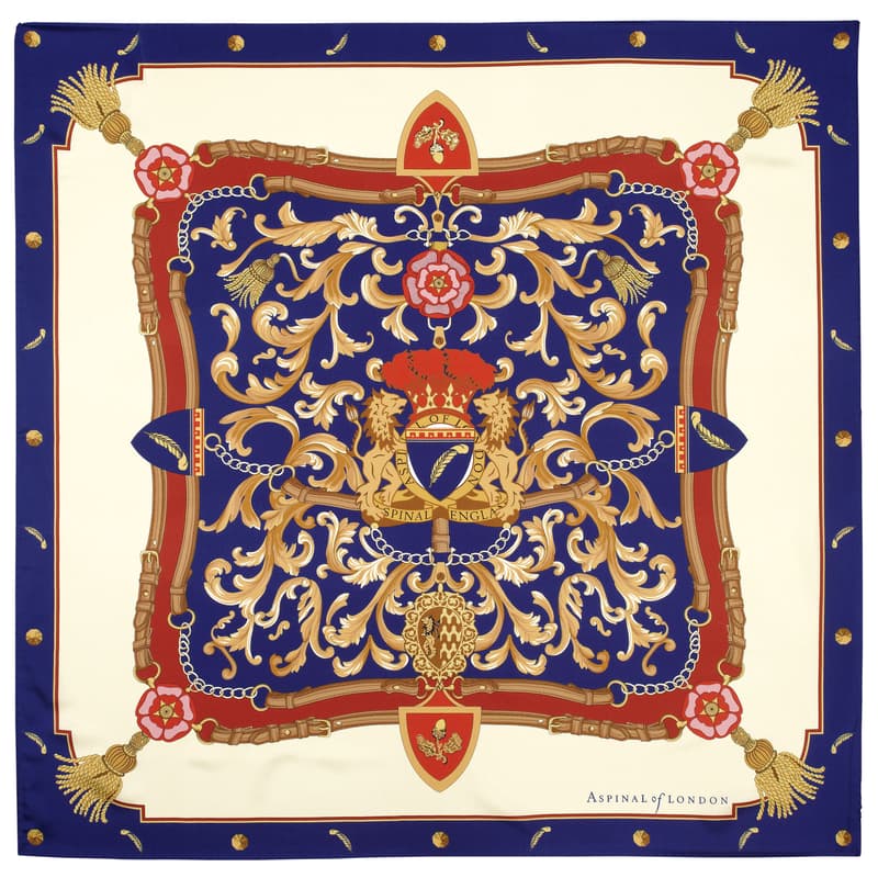 Signature Shield Silk Scarf in Blue