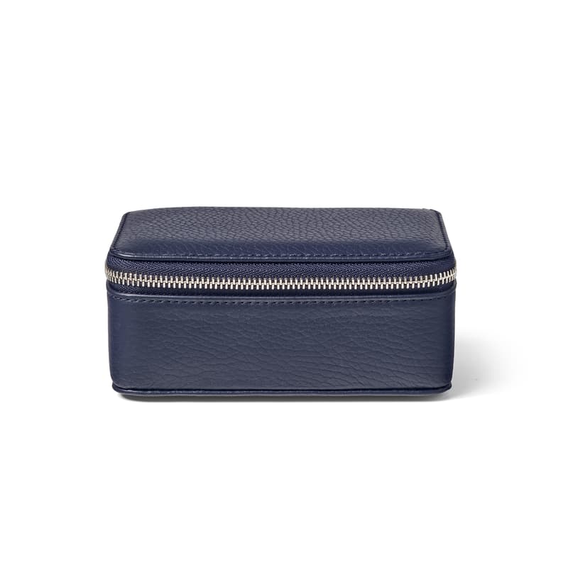 Medium Travel Jewellery Case in Navy Pebble