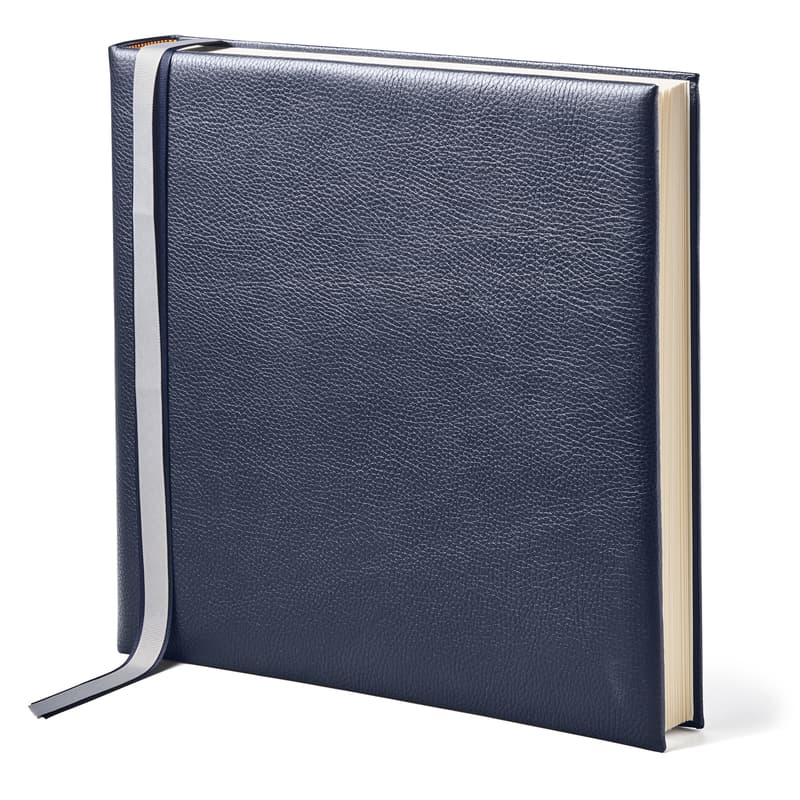 14-inch Leather Photo Album in Navy Pebble