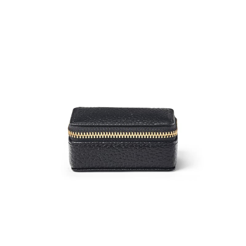 Small Travel Jewellery Case in Black Pebble