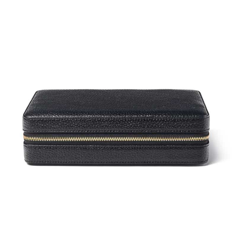 Large Travel Jewellery Case in Black Pebble