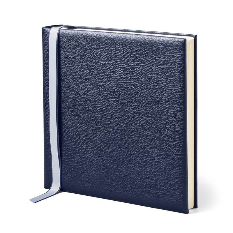 12-inch Leather Photo Album in Navy Pebble