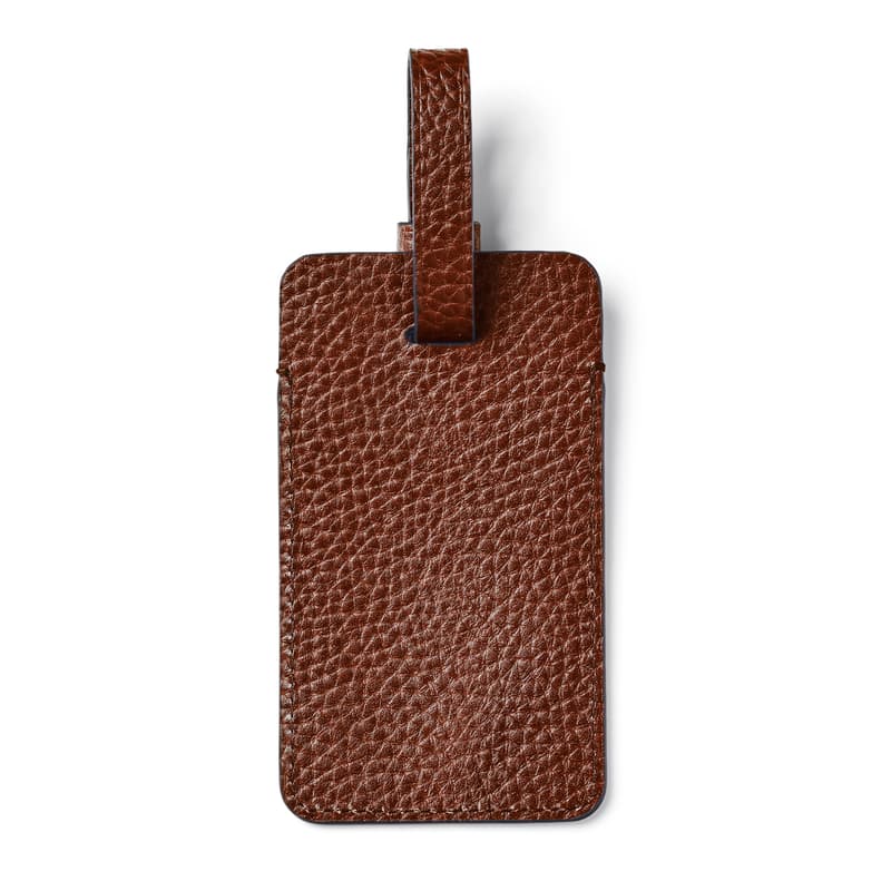 Luggage Tag in Tobacco Pebble
