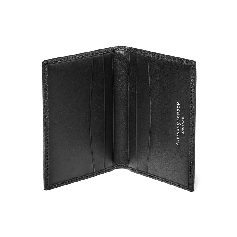 Double Fold Credit Card Holder in Black Pebble