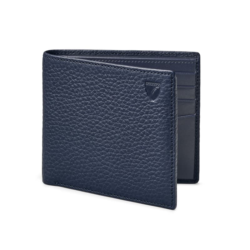 8 Card Billfold Wallet in Navy Pebble