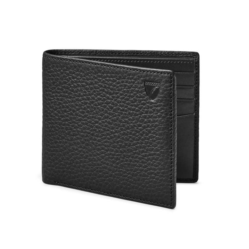 8 Card Billfold Wallet in Black Pebble
