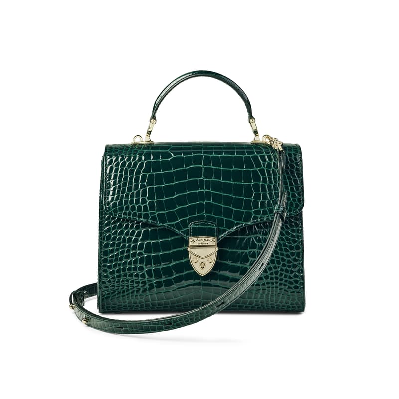 Mayfair Green Crocodile Print Bag