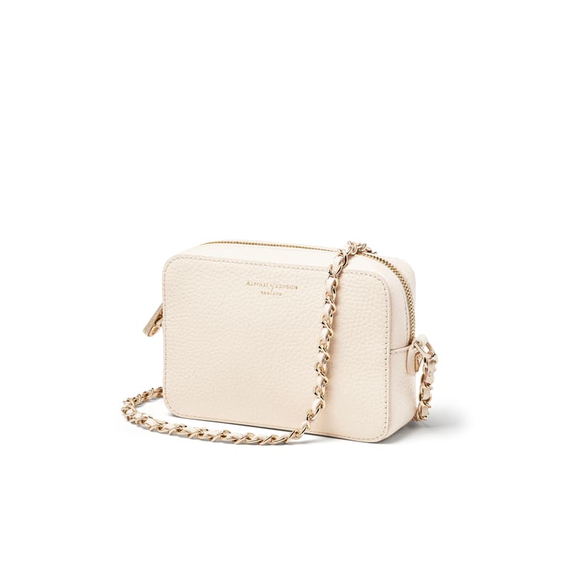 Milly Crossbody Bag in Ivory Pebble