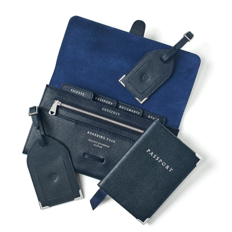 Travel Collection in Navy Saffiano