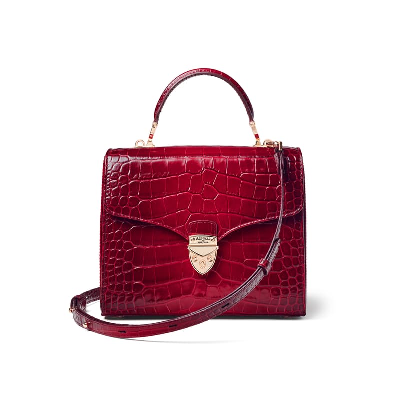Mayfair Red Crocodile Print Bag