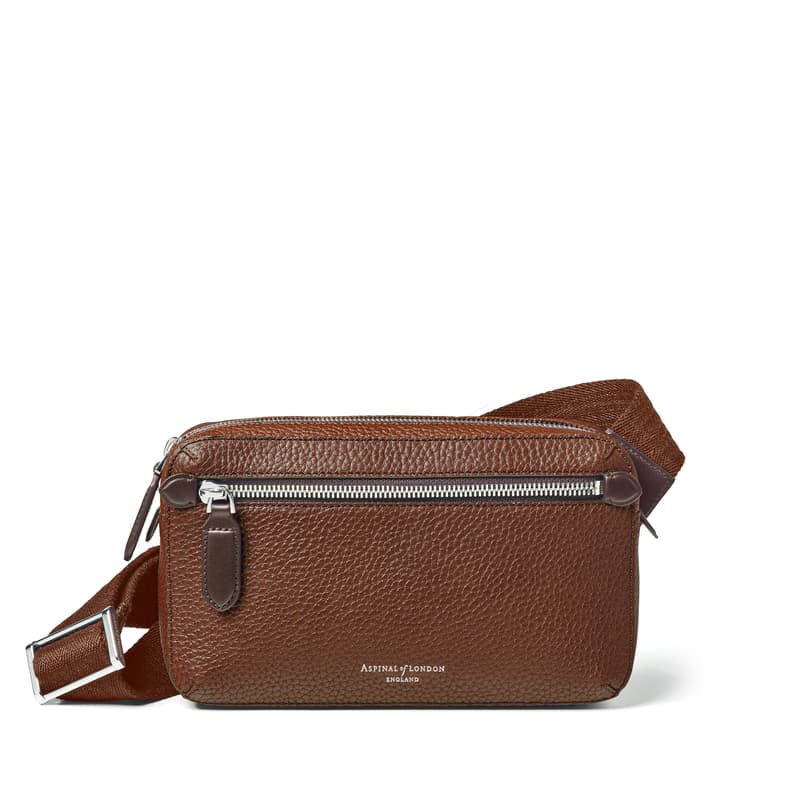 Reporter Compact Crossbody Bag in Tobacco Pebble