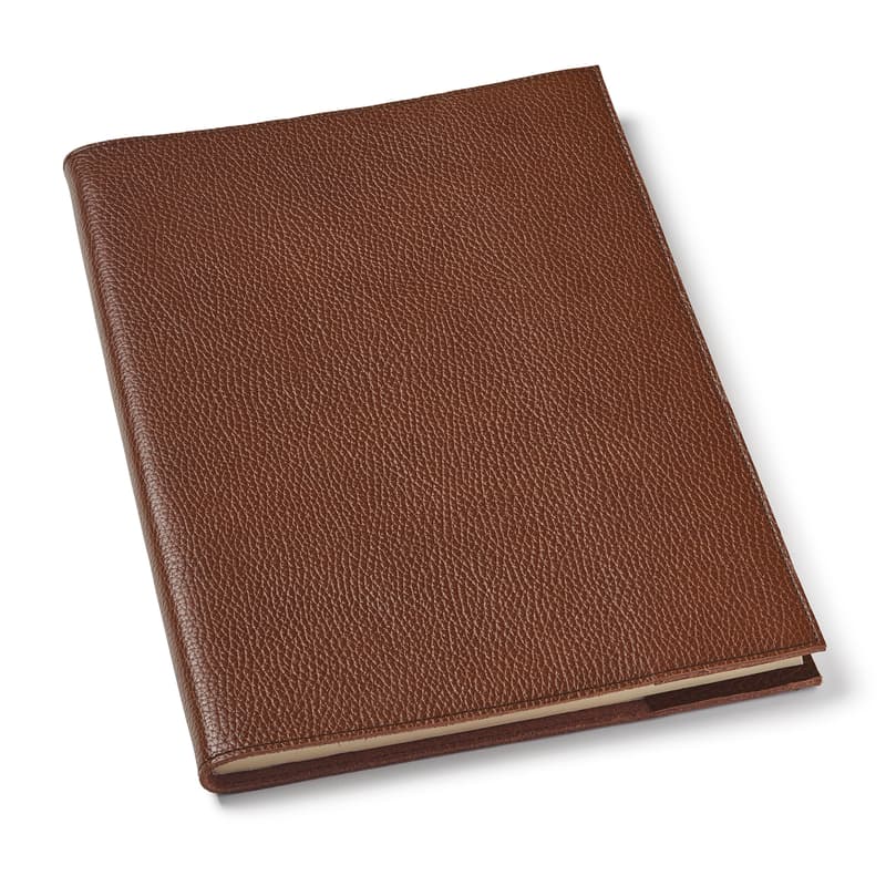 A4 Refillable Leather Journal in Tobacco Pebble