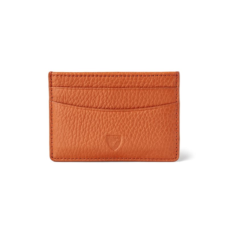 Slim Credit Card Holder in Marmalade Pebble