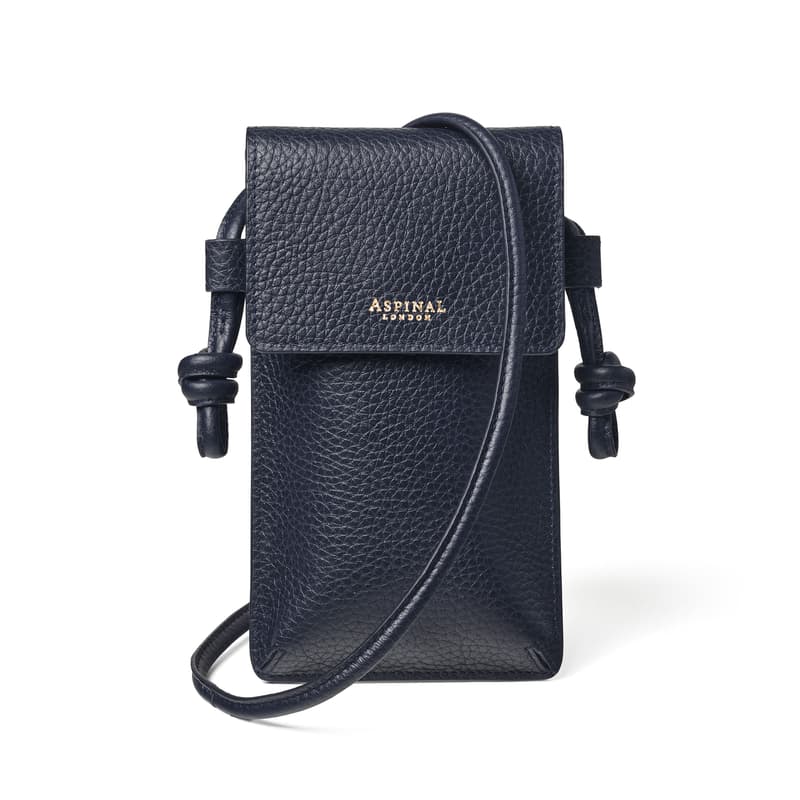 Ella Phone Pouch in Navy Pebble