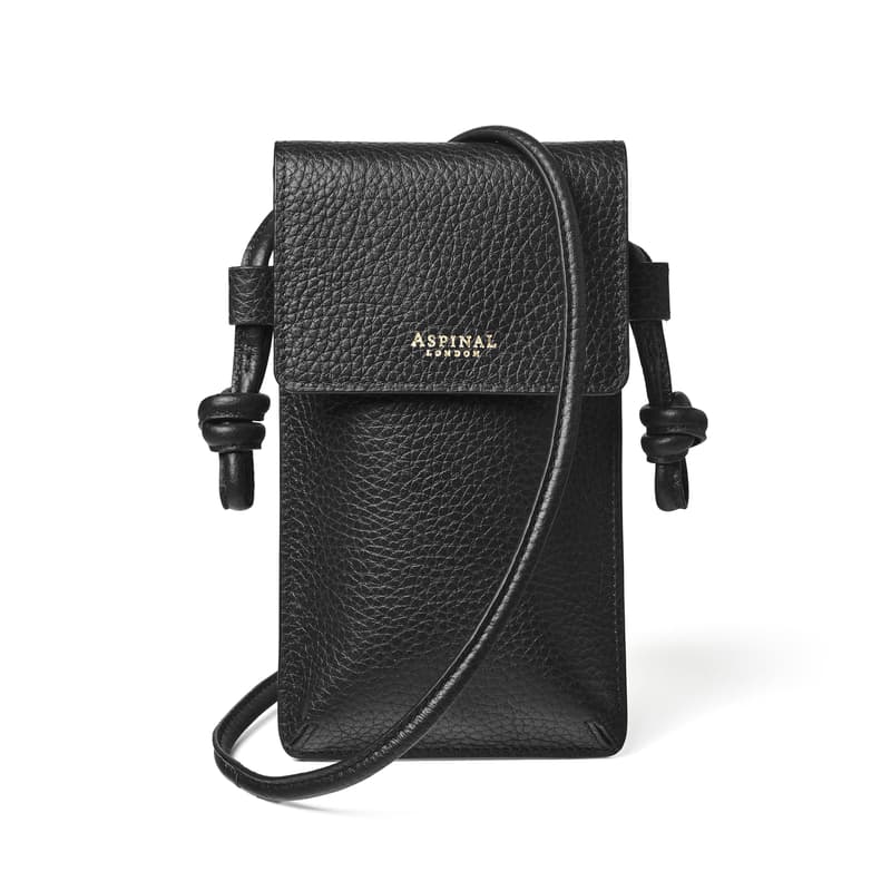 Ella Phone Pouch in Black Pebble