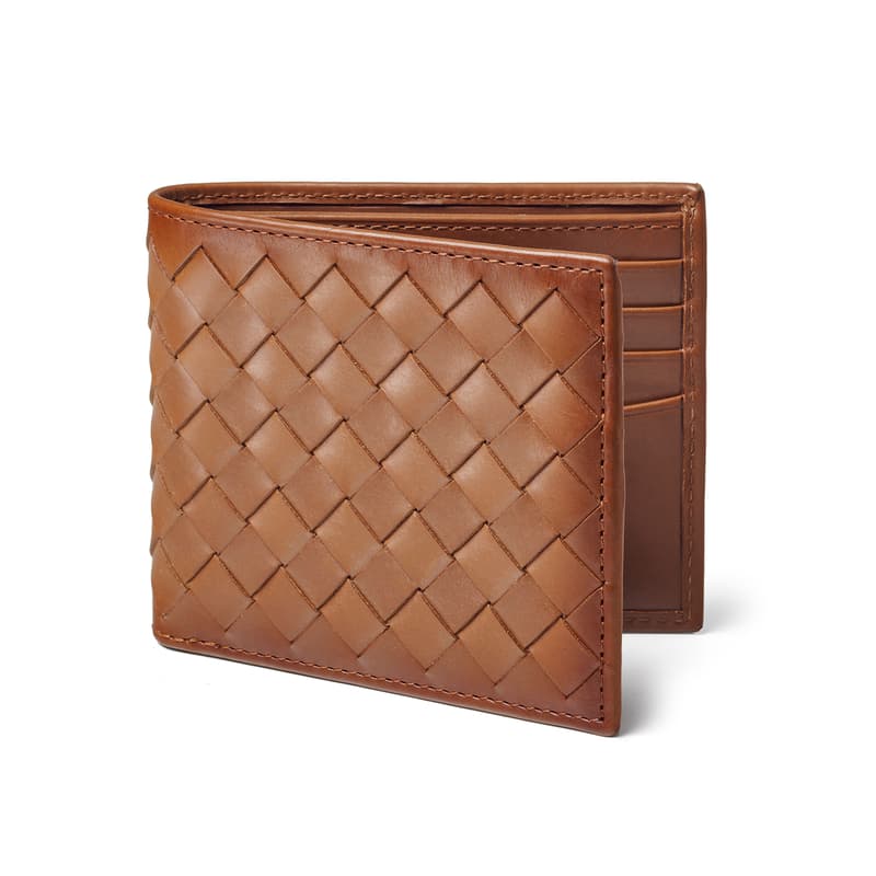 8 Card Billfold Wallet in Burnished Tan Woven Leather