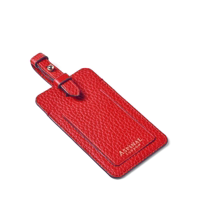 Luggage Tag in Cardinal Red Pebble