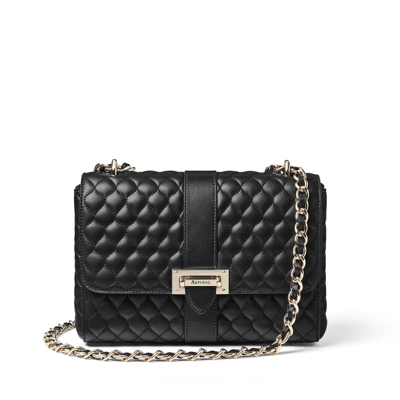 Large Lottie Bag in Black Nappa