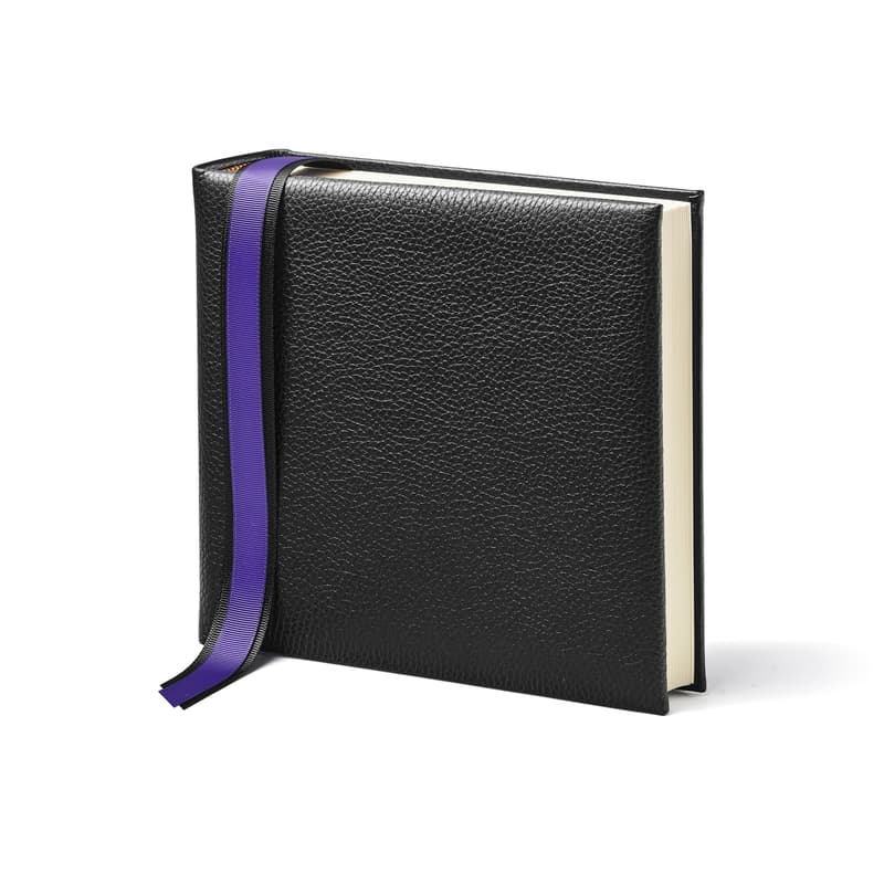 8-inch Leather Photo Album in Black Pebble