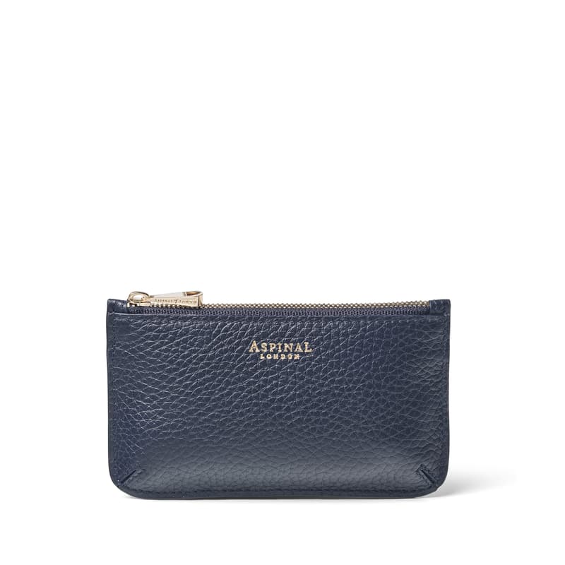 Ella Card & Coin Holder in Navy Pebble