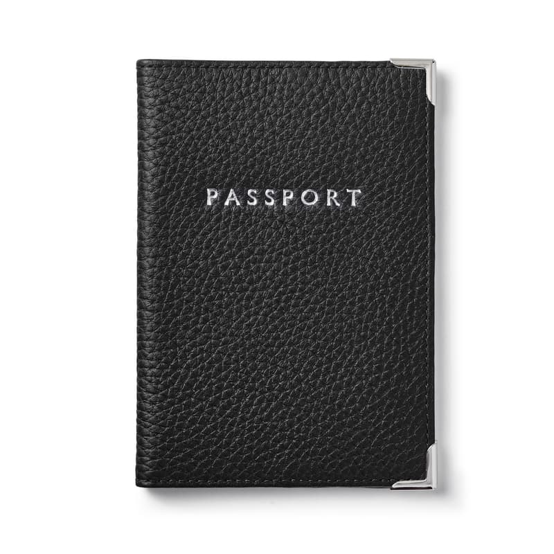 Passport Cover in Black Pebble