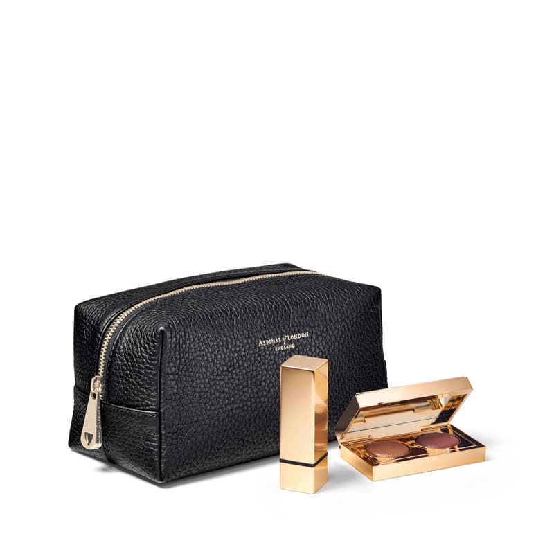 Makeup Bag in Black Pebble