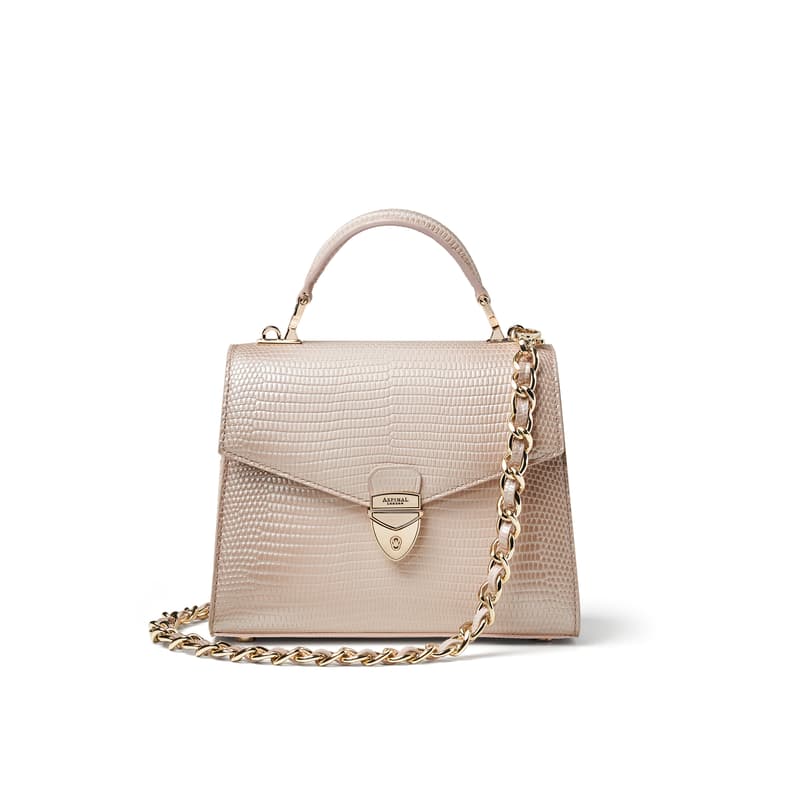 Mayfair 2 Midi Oyster Lizard Bag