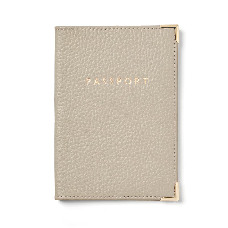 Passport Cover in Dove Grey Pebble