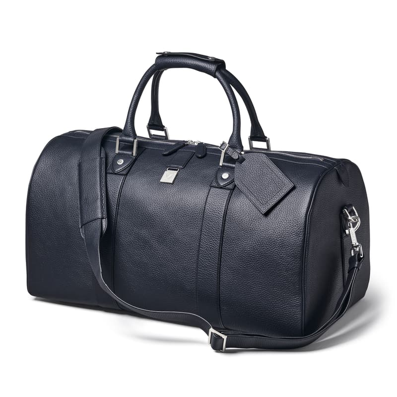 Boston Duffle Travel Bag in Navy Pebble