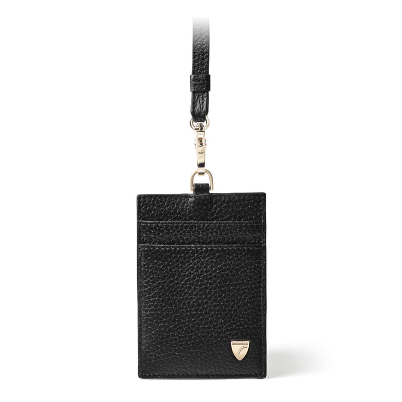 Lanyard ID & Card Holder in Black Pebble
