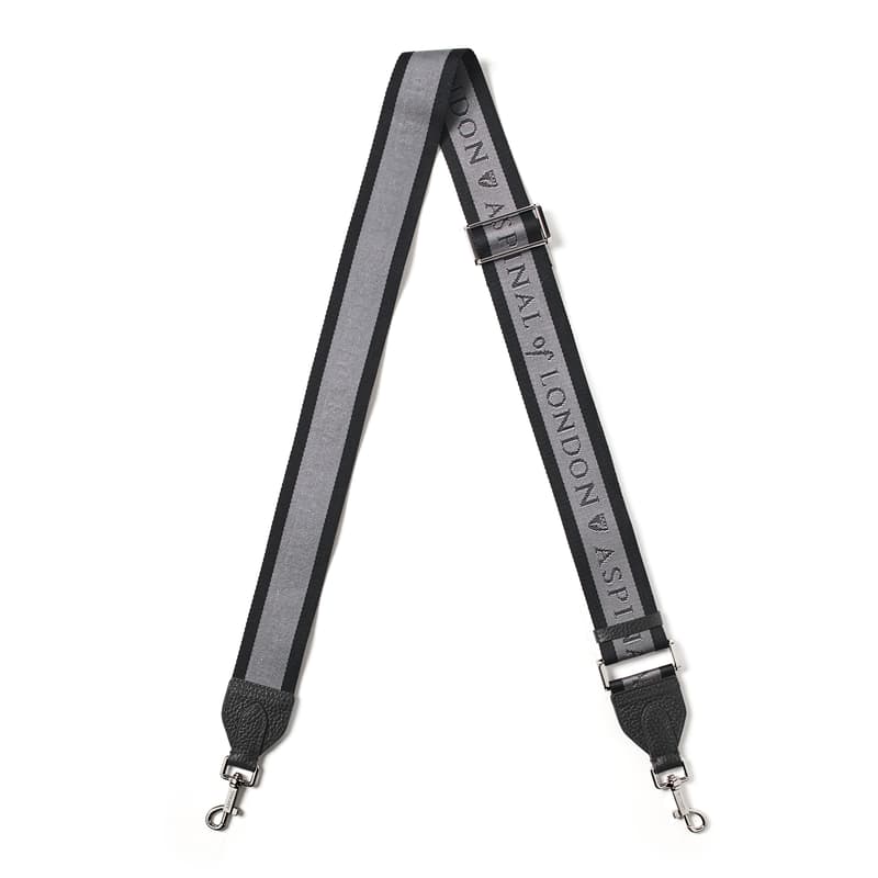 Webbing Bag Strap in Black Pebble with Aspinal Signature Jacquard