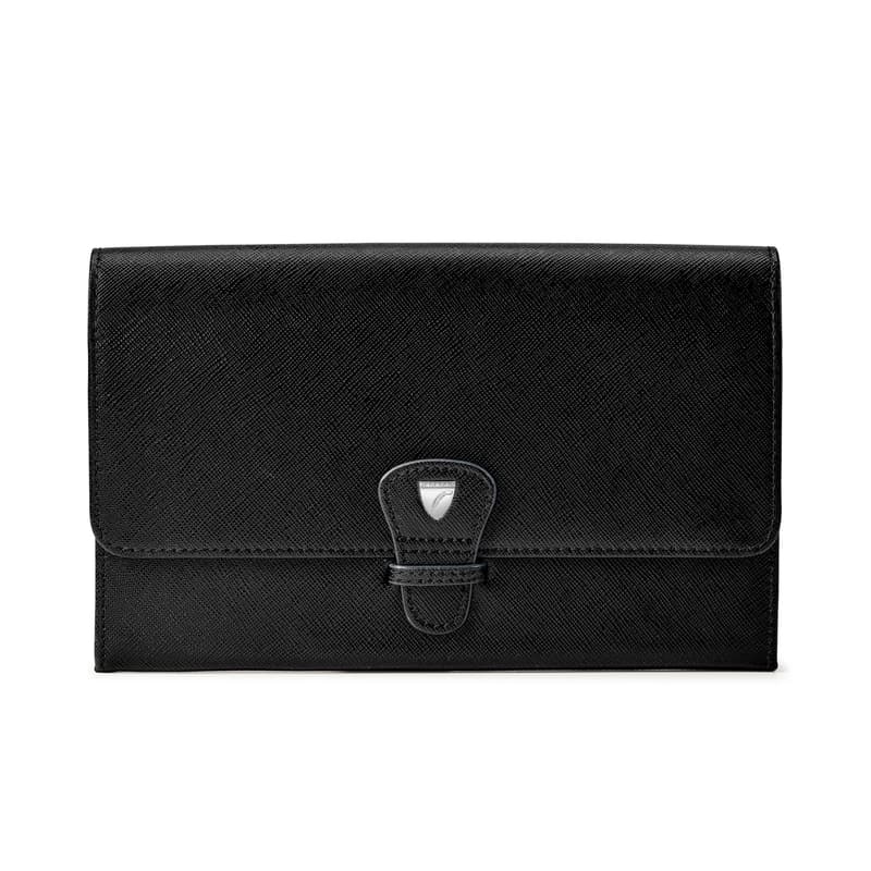 Travel Wallet in Black Saffiano