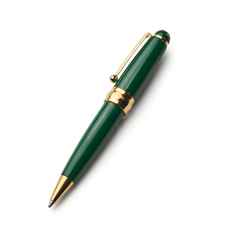 Baby Ballpoint Pen in Racing Green Enamel & 18ct Gold Plated