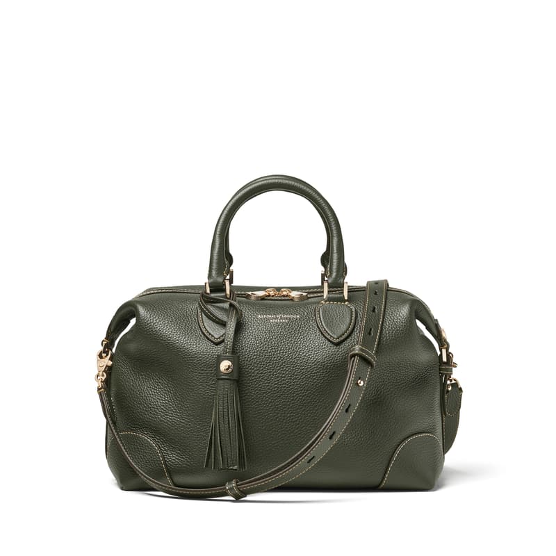 Hudson Bags in Forest Green Milled Pebble