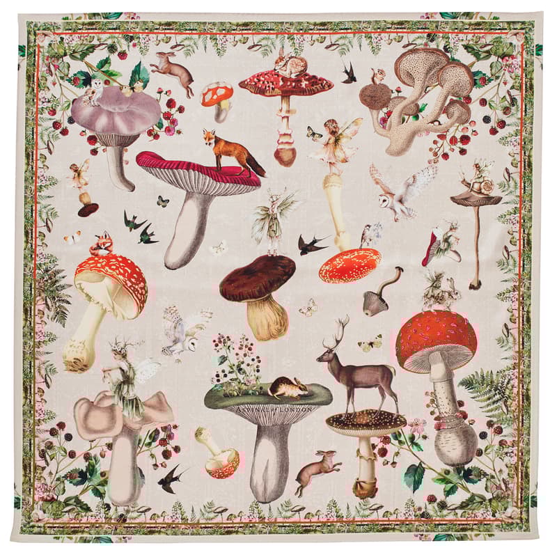 Enchanted Garden Silk Scarf in Ivory Pure Silk