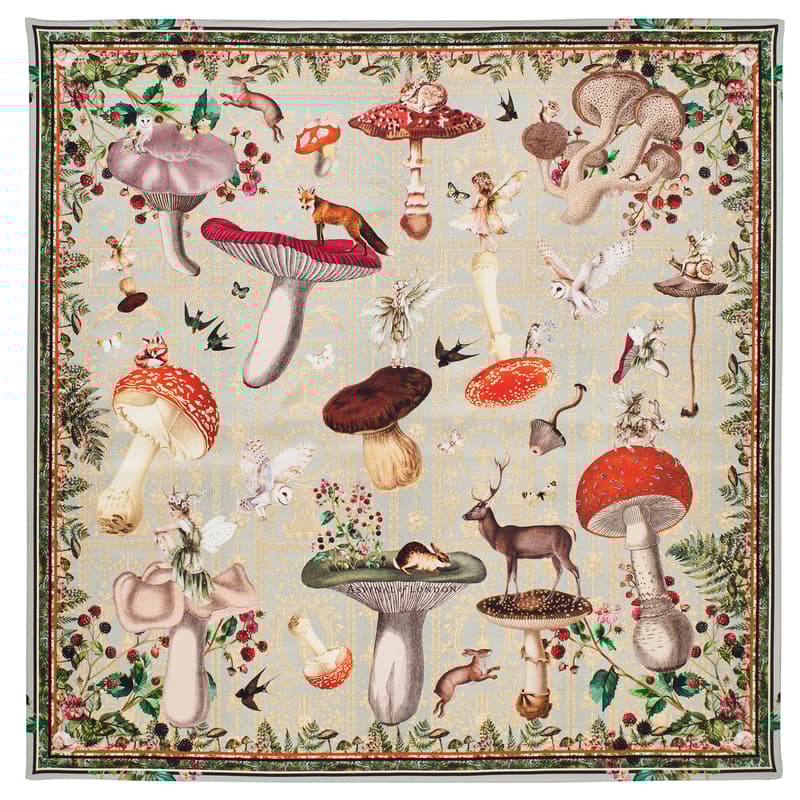 Enchanted Garden Silk Scarf in Duck Egg Pure Silk