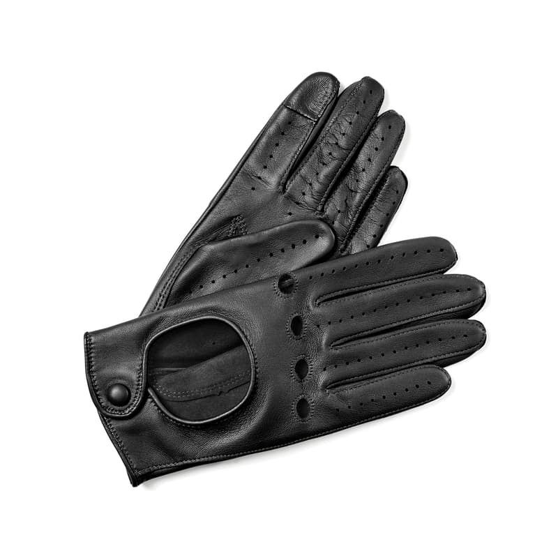 Women's Driving Gloves in Black Nappa