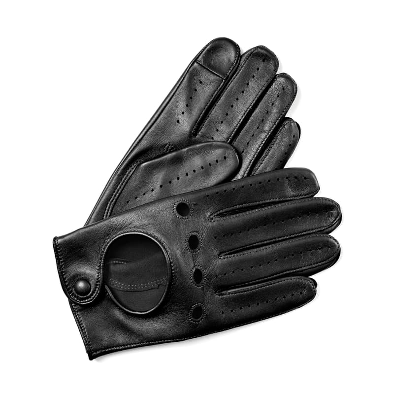 Men's Driving Gloves in Black Nappa