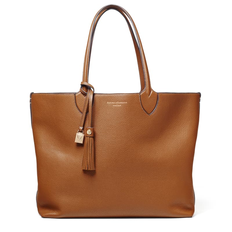 Hudson Tote Bag in Tan Milled Pebble