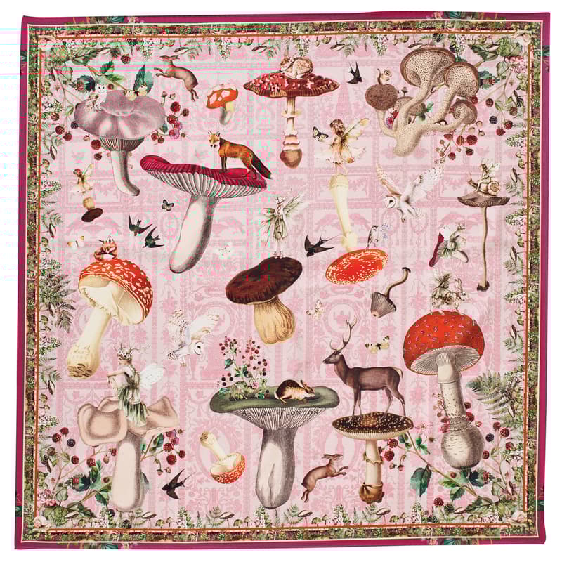 Enchanted Garden Silk Scarf in Pale Pink Pure Silk