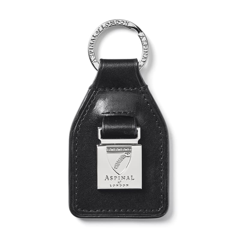 Shield & Plaque Keyring in Smooth Black