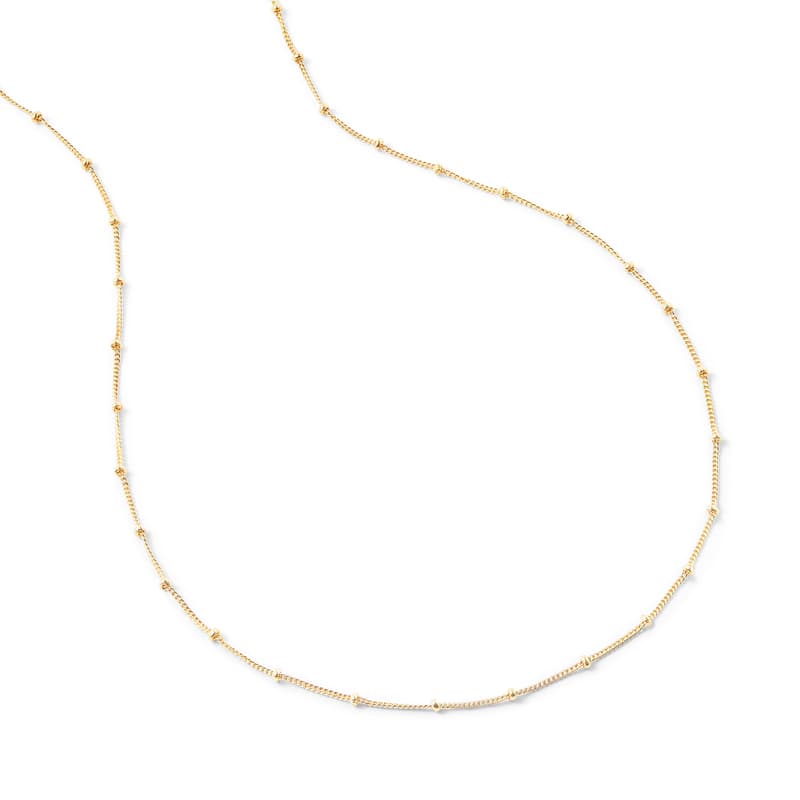 16-inch Beaded Necklace in 18ct Gold Vermeil